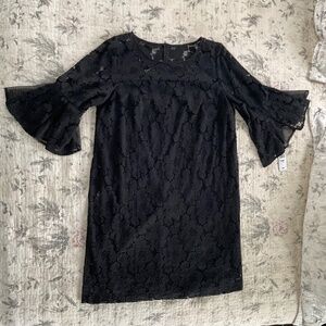 Studio One New York Women’s Black Lace Formal Dress 3/4 Bell Sleeves Sz 18